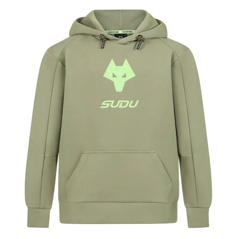 Wolverhampton Wanderers Shirt Store | 2025-26 Players Travel Hoodie – Khaki – Junior Collection Wolverhampton Wanderers Official Gear